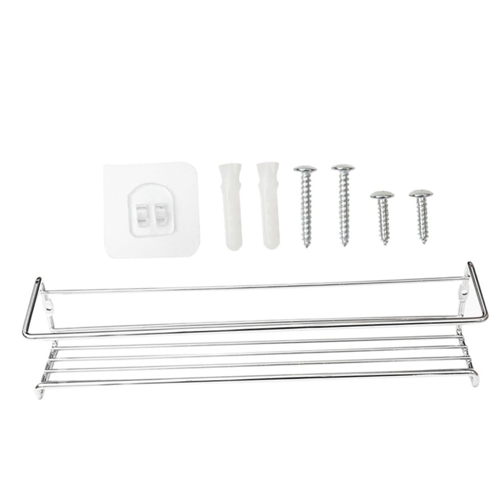 PRETYZOOM 1Pc Wall-mount Metal Spice Rack Kitchen Organizer with Anti-rust Coating Strong Load Capacity for Seasoning and Sauce Bottles Space-saving Storage Shelf for Kitchen Cabinets