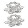 PRETYZOOM 2pcs Lotus Candleholder Decor Buddhist Candlestick Decor Glass Lotus Candlestick Holder view 1