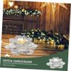 PRETYZOOM 2pcs Lotus Candleholder Decor Buddhist Candlestick Decor Glass Lotus Candlestick Holder view 3