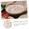 LABRIMP 1pc Ceramic Dumpling Plate Sauce Dish for Dipping Hand-painted Cute Cartoon Design for Serving Sushi Snacks and Appetizers Gatherings view 3