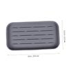PRETYZOOM Nonslip Silicone Draining Tray Multi-Functional Dish Drying Mat Space-Saving Kitchen Accessory for Cups Spoons and Wine Glasses Grey view 2