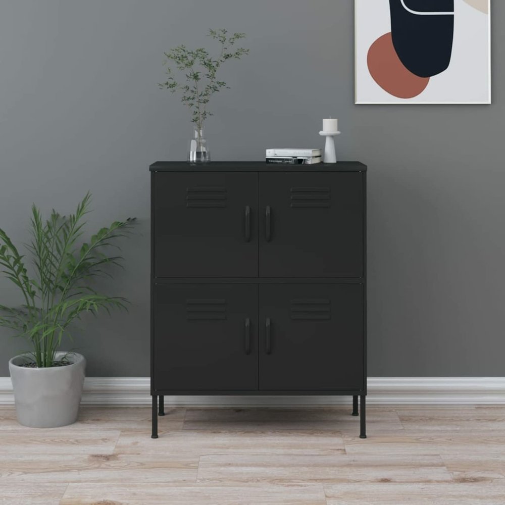 ShCuShan Storage Cabinet Black 31.5"x13.8"x40" Steel Storage Entryway Cabinet Sideboard Hallway Furniture Sideboard Cabinet 336142