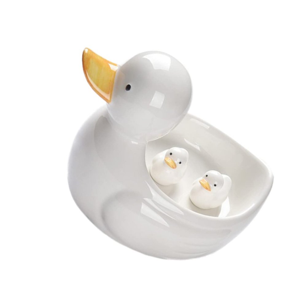 LABRIMP 1set Ceramic Duck Chopsticks Rest Adorable Holder Plate for Sushi Ramen and Noodles Creative and Decorative Tableware for Home Dining