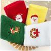 Beatifufu 3pcs Christmas Face Towels Soft Cotton Fabric Embroidered Holiday Designs for Daily Use and Festive Celebrations view 3