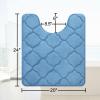 OLANLY Memory Foam Toilet Rugs U-Shaped 24x20, Ultra Soft and Absorbent Bathroom Rugs, Non-Slip, Comfortable, Machine Washable Contour Bath Mat for Toilet Base, Home Decor Accessories, Blue view 2