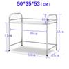 Kitchen Shelf Lixin Kitchen Rack Stainless Steel 2 Layer Loadbearing Strong (Color : Silver Size : 53 50 35cm) (Color : Silver Size : 53 50 35cm) view 2