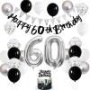60th Birthday Decorations for Men, Navy Blue Silver 60th Birthday Balloons with Blue Happy 60th Banner 70 Cake Topper Decor Number 60 Balloon for Women 60th Party Decoration view 1