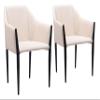 Zuo Andover Dining Chair (Set of 2) Beige, Beige Dining Chair, Comfy and Durable Polyester Fabric, Plywood, Indoor Dining, 23.2" W x 24.4" D x 33.5" H view 1