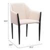 Zuo Andover Dining Chair (Set of 2) Beige, Beige Dining Chair, Comfy and Durable Polyester Fabric, Plywood, Indoor Dining, 23.2" W x 24.4" D x 33.5" H view 2