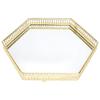 Mirror Jewelry Plate Xmas Golden Iron Glass Tray Display view 1