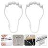DEARMAMY 8pcs Metal Shower Curtain Smooth Gliding Hooks for Bathroom Easy Installation Multi-Functional Holders for Curtains and Rustproof and Design view 4