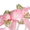 MISNODE 2Pcs Wedding Flower Girl Basket, Flower Girl Baskets with Flower Decor, Satin Bowknot Flower Baskets Handheld Flower Basket for Wedding Ceremony Home Decor(Light Red) view 2