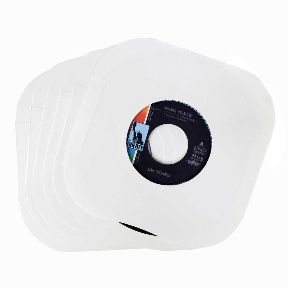 7 Inches Record Inner Sleeves, 40 Pack Acid-Free Paper for 7" EP, White