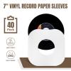 7 Inches Record Inner Sleeves, 40 Pack Acid-Free Paper for 7" EP, White view 2