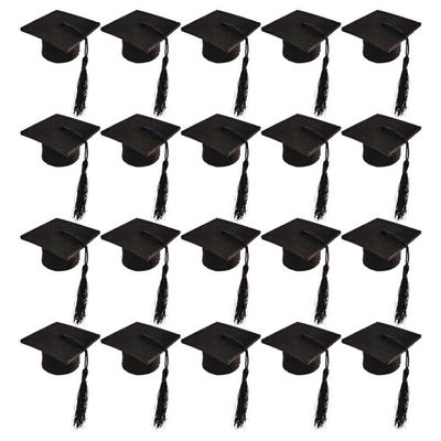20pcs Mini Graduation Cap Bottle Toppers Decorative Wine Bottle Covers Tassels for Graduation Party for Classmates and Friends