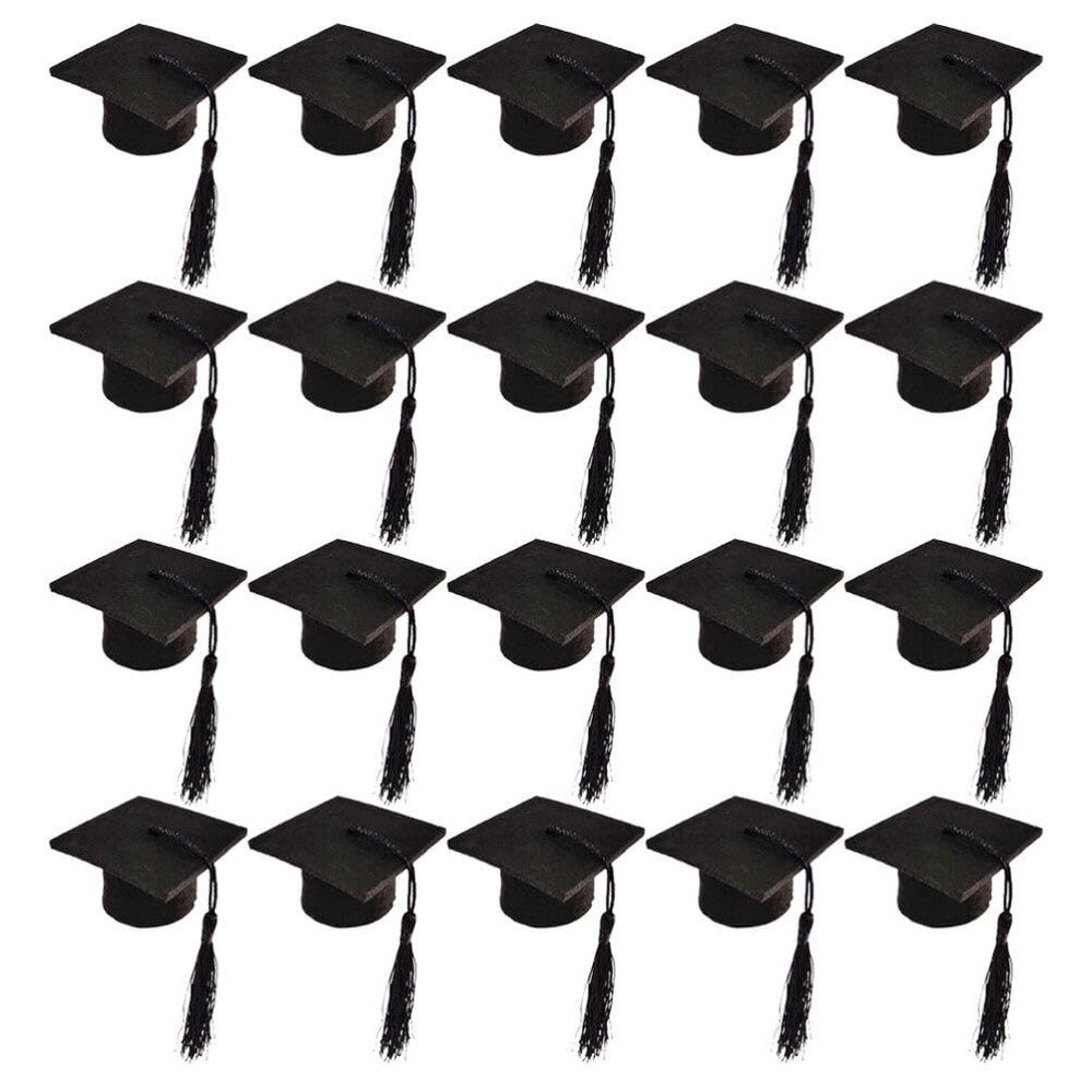 20pcs Mini Graduation Cap Bottle Toppers Decorative Wine Bottle Covers Tassels for Graduation Party for Classmates and Friends