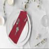 ACCENTHOME Red Cotton Linen Napkin Set of 12 18x18 inch Dinner Napkins - Washable Soft Premium Hotel Quality Reusable Hemmed Edges Napkins Perfect Table Linens for Family Dinners, Weddings view 2