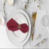 ACCENTHOME Red Cotton Linen Napkin Set of 12 18x18 inch Dinner Napkins - Washable Soft Premium Hotel Quality Reusable Hemmed Edges Napkins Perfect Table Linens for Family Dinners, Weddings view 3