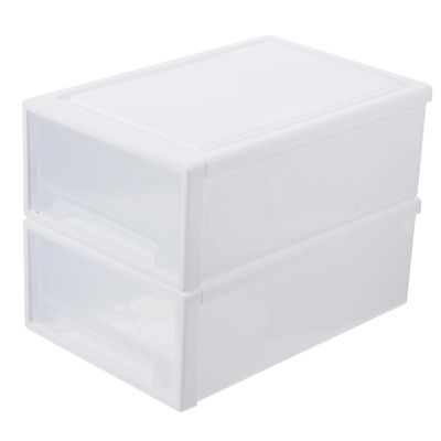 Ciieeo 2pcs Clothes Storage Box Clothing Organizer for Neat Closet Stackable Plastic Container for Clothes Socks and Underwear Design