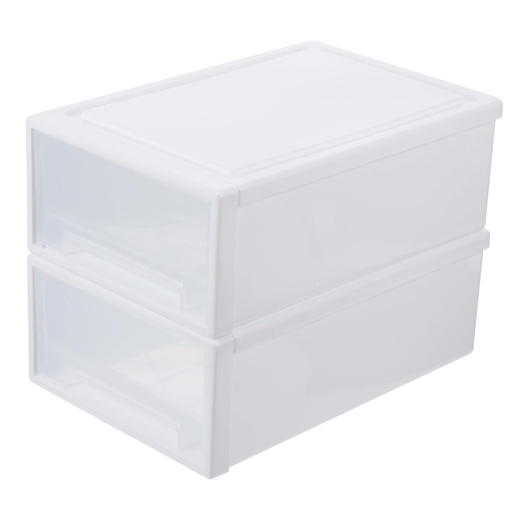 Ciieeo 2pcs Clothes Storage Box Clothing Organizer for Neat Closet Stackable Plastic Container for Clothes Socks and Underwear Design