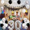 30th Birthday Decorations for Men, Navy Blue Silver 30th Birthday Balloons with Blue Happy 30th Banner 30 Cake Topper Decor Number 30 Balloon for Women 30th Party Decoration view 3