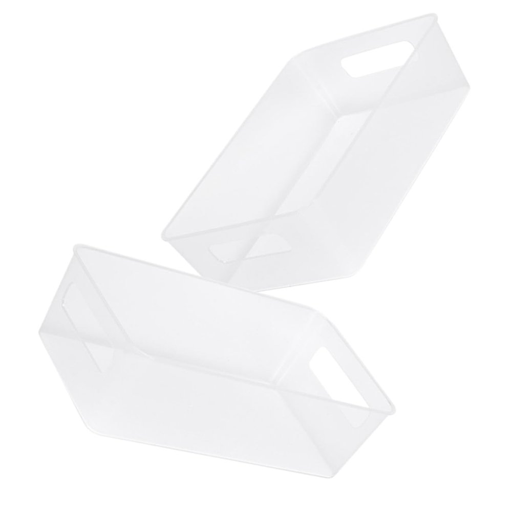 DEARMAMY 2pcs Fridge Organizers Stackable Refrigerator Storage Boxes Plastic Food Storage Containers for Fridge Bins