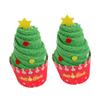 Beatifufu Cute Christmas Cake Towels 2pcs Soft Cotton Bath Towels Unique Christmas Tree Pattern view 1
