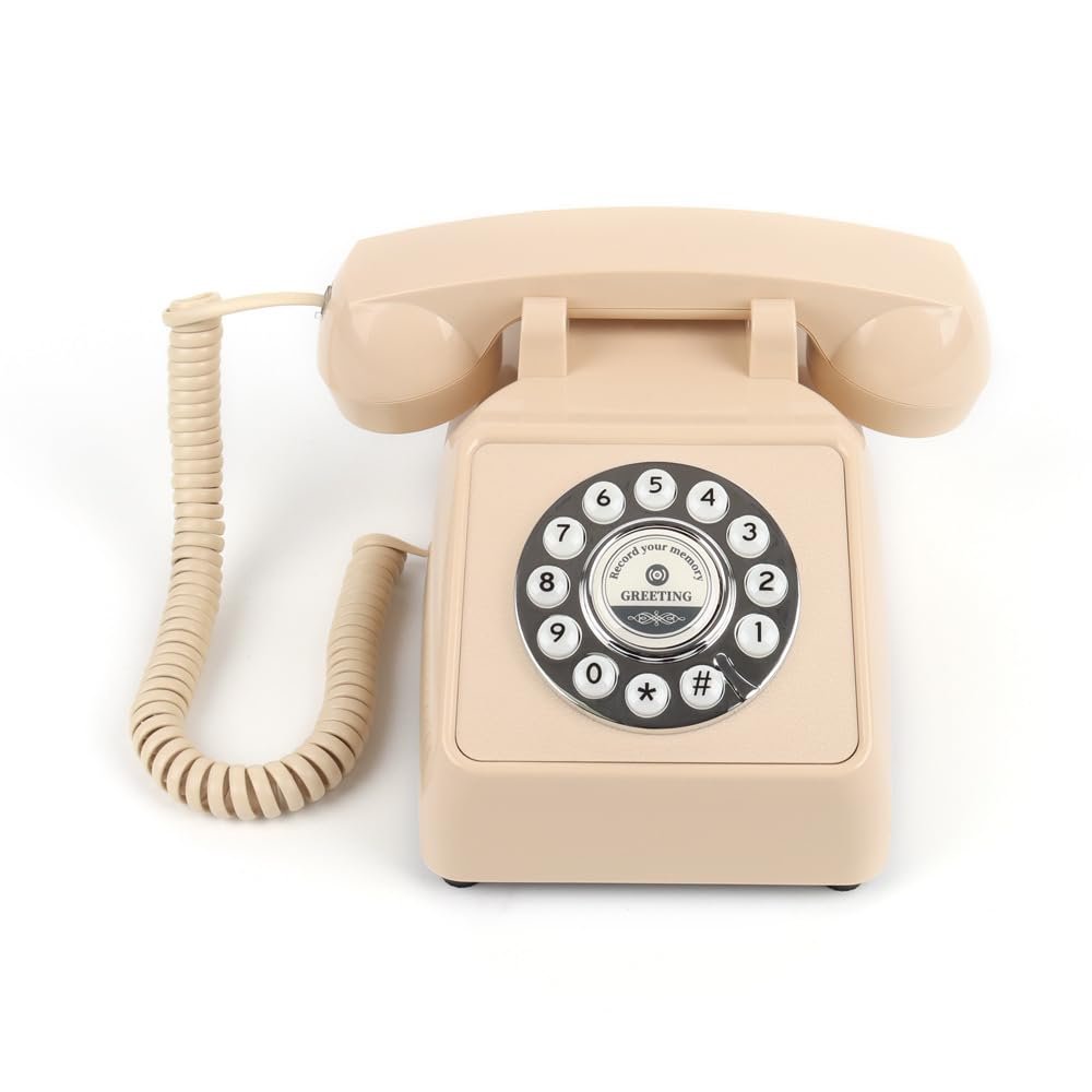 cojodopo Wedding Message Blessing Audio Guestbook Telephone, Antique Guestbook Telephone Fixed Landline Recorder Phone (Button Model)