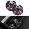 Cool Man in Outer Space Galaxy Car Cup Holder Coasters 2 Pack Absorbent Car Coaster Universal Auto Insert Coaster Silicone Anti Slip Cup Mat Auto Accessories for Women Men view 1