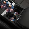 Cool Man in Outer Space Galaxy Car Cup Holder Coasters 2 Pack Absorbent Car Coaster Universal Auto Insert Coaster Silicone Anti Slip Cup Mat Auto Accessories for Women Men view 2