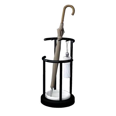 PAPERGAN Umbrella Stand Metal Cane Stand Modern Minimalist Design Personalized Umbrella Stand Uniquee Creative Decoration Umbrella Bucket with Removable Drip Tray (Color : Black)