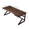 ALEEIK Natural Real Wood Computer Desk, Modern Simple Style PC Table, Farmhouse Industrial Executive Work Desk Workstation with Curved Design(120x60x75cm, Natural) view 2
