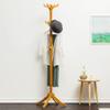 Auto Parts Modern Coat Racks Free Standing Multi-Purpose Wooden (Bamboo) Hanger Industrial Design Solid and Stable Super Easy to Assemble with 12 Hooks Suitable for Home Office in Corridor Room view 1