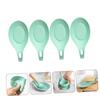 Ciieeo 4pcs Silicone Spoon Rest Nonslip Utensils Storage Racks for Kitchen Food-grade Silicone Light Green Practical Spoon Cushion for Tongs and Forks view 2