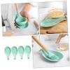 Ciieeo 4pcs Silicone Spoon Rest Nonslip Utensils Storage Racks for Kitchen Food-grade Silicone Light Green Practical Spoon Cushion for Tongs and Forks view 3