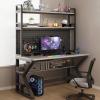 ALEEIK Computer Desk with Pegboard & Storage Shelves, Industrial Gaming Desk PC Desk Multifunctional Workstation for Home Office(120CM, Gray1) view 1