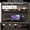 ALEEIK Computer Desk with Pegboard & Storage Shelves, Industrial Gaming Desk PC Desk Multifunctional Workstation for Home Office(120CM, Gray1) view 3