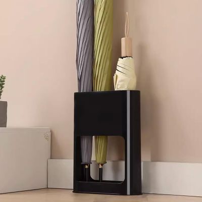 Umbrella Holder Stand Umbrella Stand Indoor Entryway Umbrella Stand For Hallway, Folding Umbrella Stand With Water Collection Tray Simple And Modern Three Colors (Color : Black)