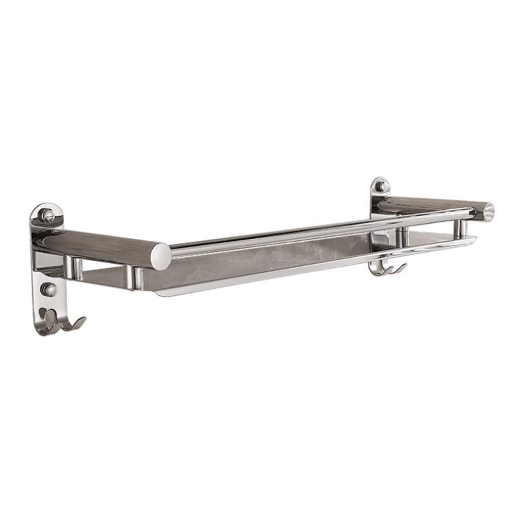 Bathroom Shelf 304 Stainless Steel Storage Rack Single-Layer Mirror Front Frame Bathroom Wall Mount Shelves Shampoo Holder Shower Caddy Rack Corner Kitchen Storage Racks Towel Rail Radiator