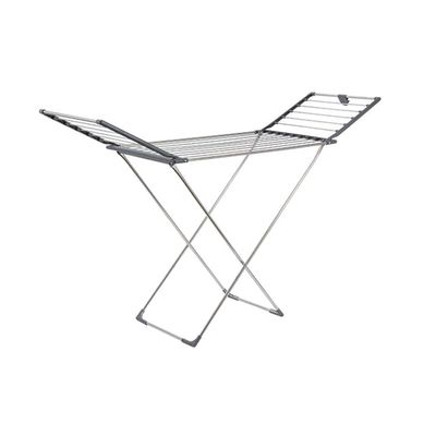 Clothes Drying Racks Wing-Shaped Clothes Hangers Collapsible Easy to Carry Home Balcony Clothes Rack Hotel Barbershop Sheets Towel Rack Gray (Stainless Steel) (Color : Black (Iron)) (Gray (Stainless