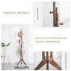 Coat Stand Bamboo Coat Rack Entrance Hall Simple Hanger Triangle Base Support and Rotatable Base for Storage Clothes Backpack Scarf Handbag (Brown) Free Standing Coat Stand view 3