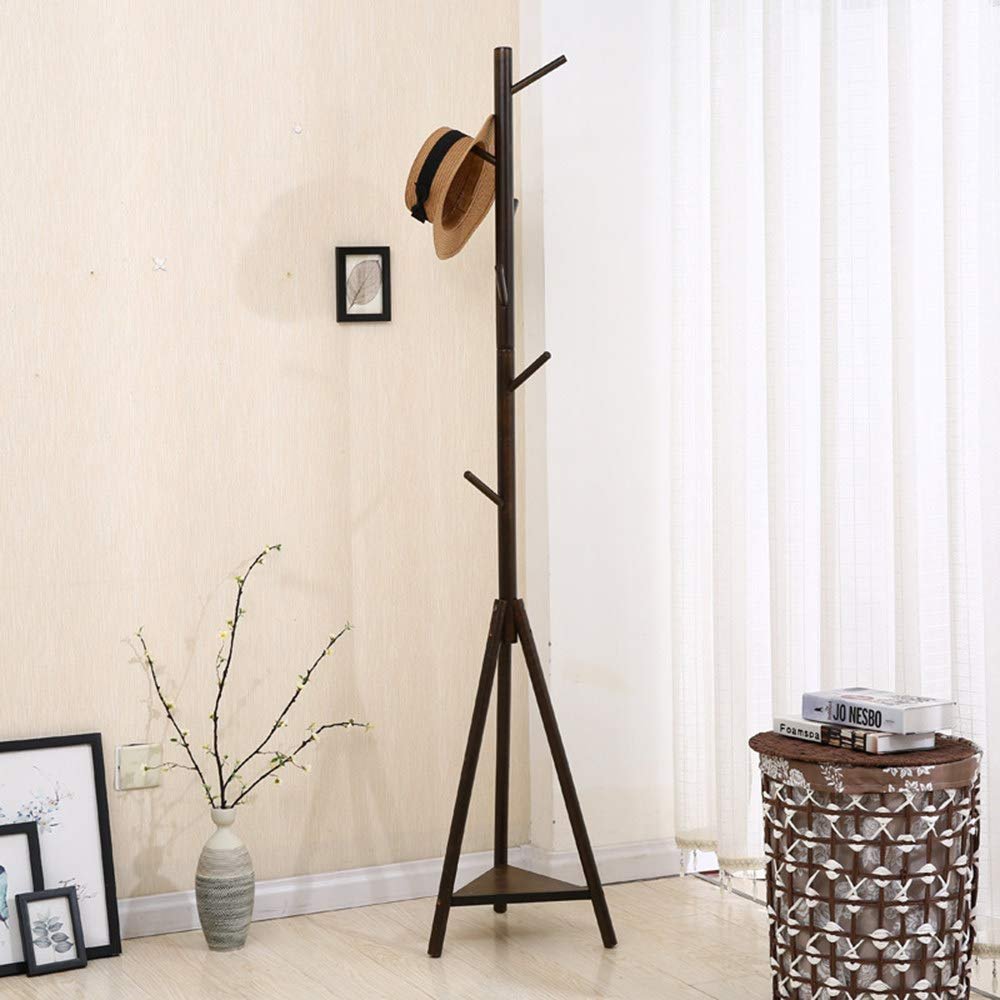 Auto Parts High-Grade Wooden Tree Coat Rack 7 Hooks - Super Easy Assembly No Tools Required - Free Standing Coat Rack Hallway/entryway Coat Hanger Stand for Clothes Suits Accessories B (Color : B) (A