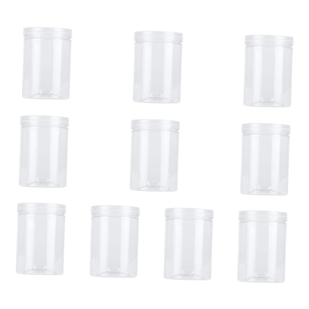 DEARMAMY 10pcs Plastic Food Storage Jars Airtight Lid Versatile Containers for Coffee Tea Sugar and for Kitchen Organization