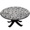 Abstract Black and White Print Tablecloths for Round Tables, Print Home Decor Table Cover, for Family Gatherings Dinner Party Decor Fit for 28" Table view 1