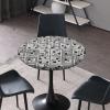 Abstract Black and White Print Tablecloths for Round Tables, Print Home Decor Table Cover, for Family Gatherings Dinner Party Decor Fit for 28" Table view 2