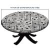 Abstract Black and White Print Tablecloths for Round Tables, Print Home Decor Table Cover, for Family Gatherings Dinner Party Decor Fit for 28" Table view 4