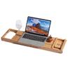Bamboo Bathtub Tray Expandable with Reading Rack for One Or Two Person Bath and Bed Tray Soap Holder Bathtub Caddy Tray view 1