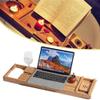 Bamboo Bathtub Tray Expandable with Reading Rack for One Or Two Person Bath and Bed Tray Soap Holder Bathtub Caddy Tray view 2