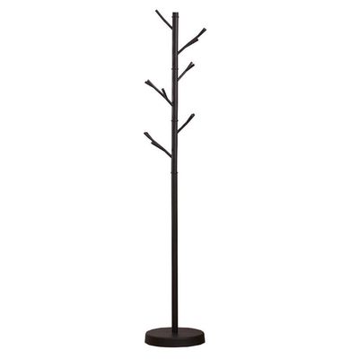 Coat Stand Coat Rack Small Wooden Hall Tree Coat and Hat Rack with Branches (Black) Free Standing Coat Stand