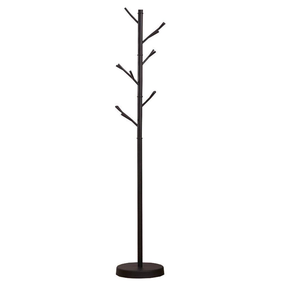 Coat Stand Coat Rack Small Wooden Hall Tree Coat and Hat Rack with Branches (Black) Free Standing Coat Stand